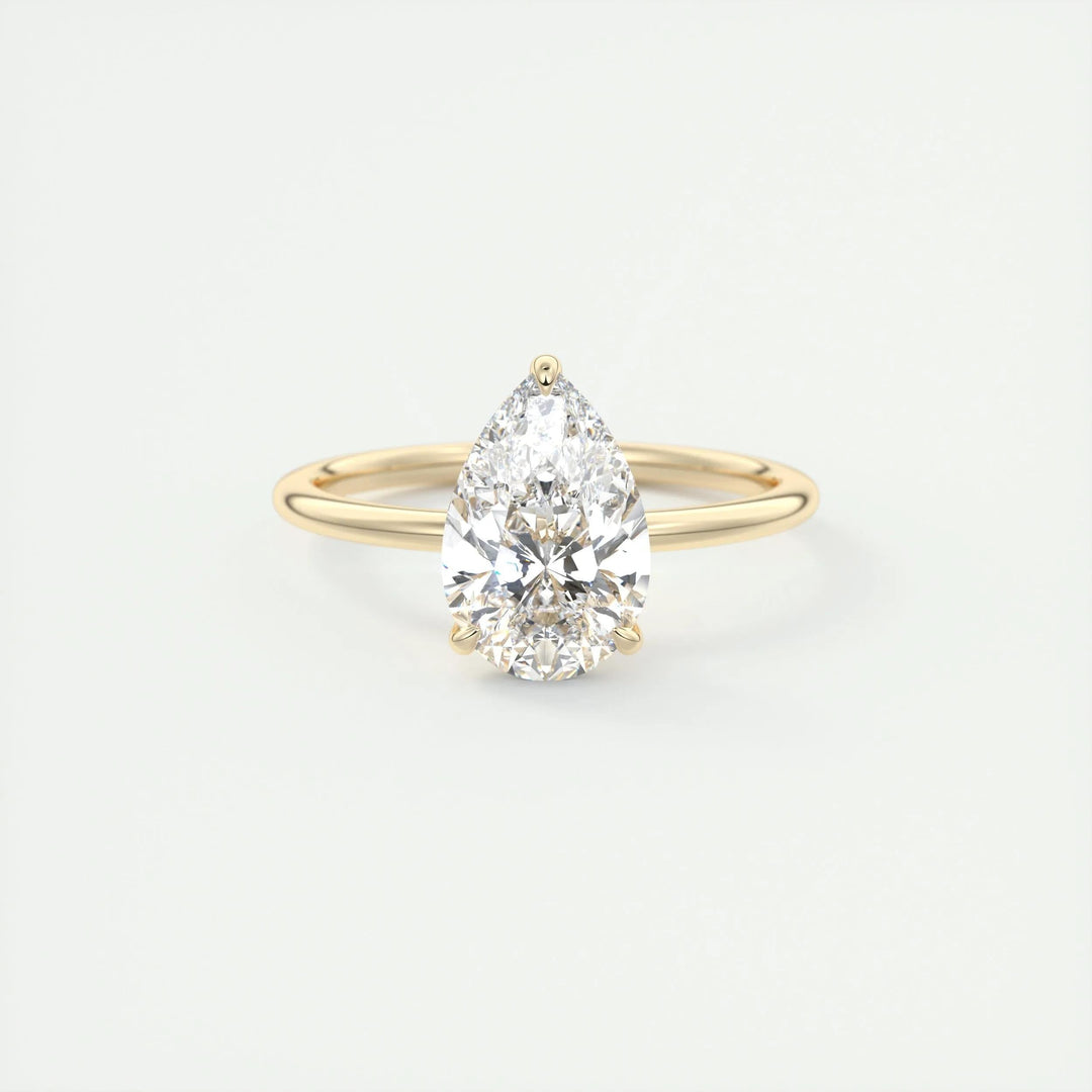 2ct Pear F- VS1 Lag Grown Diamond Solitaire Engagement Ring