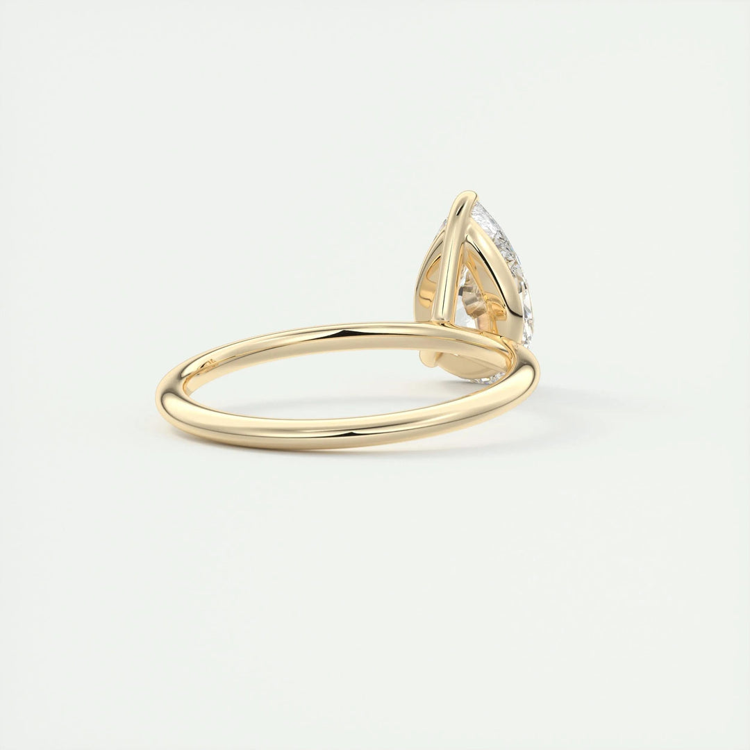 2ct Pear F- VS1 Lag Grown Diamond Solitaire Engagement Ring