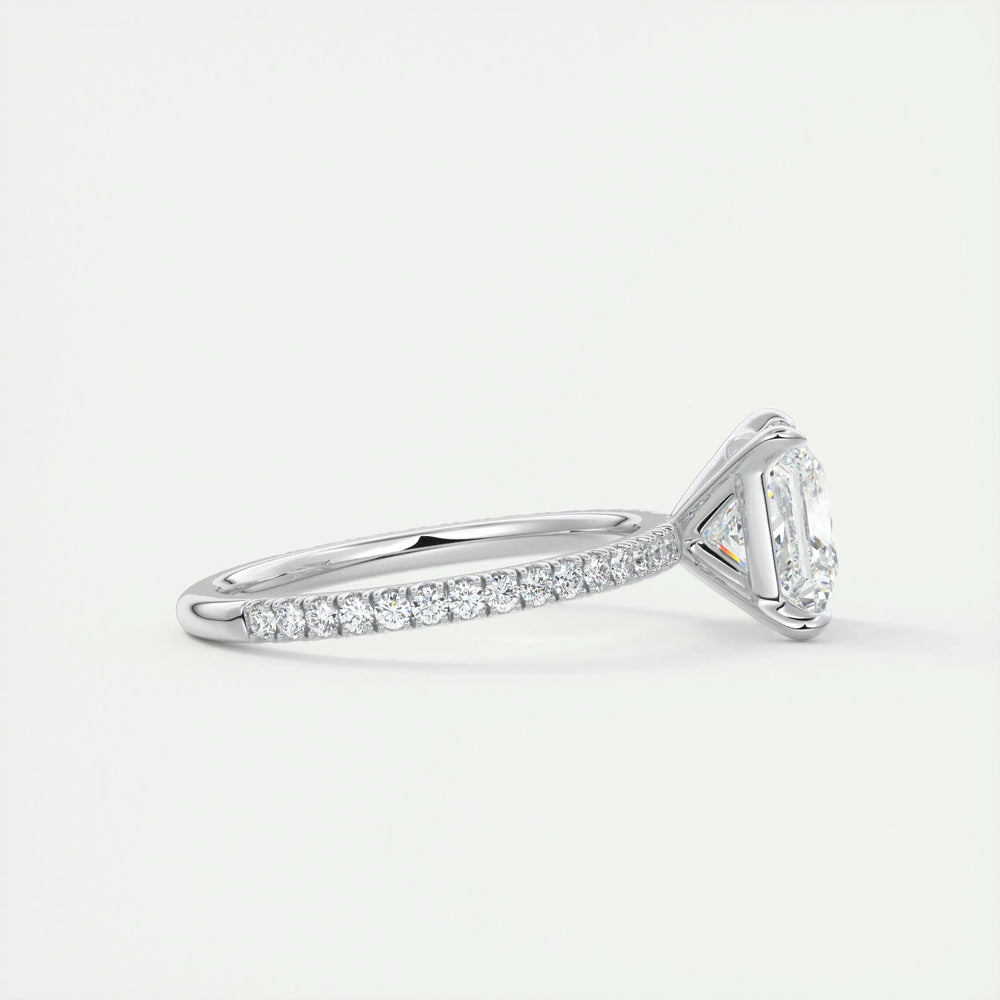 2ct Princess F- VS1 Lab Grown Diamond Pave Engagement Ring