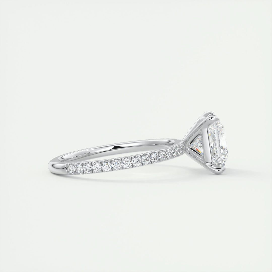 2ct Princess F- VS1 Lab Grown Diamond Pave Engagement Ring