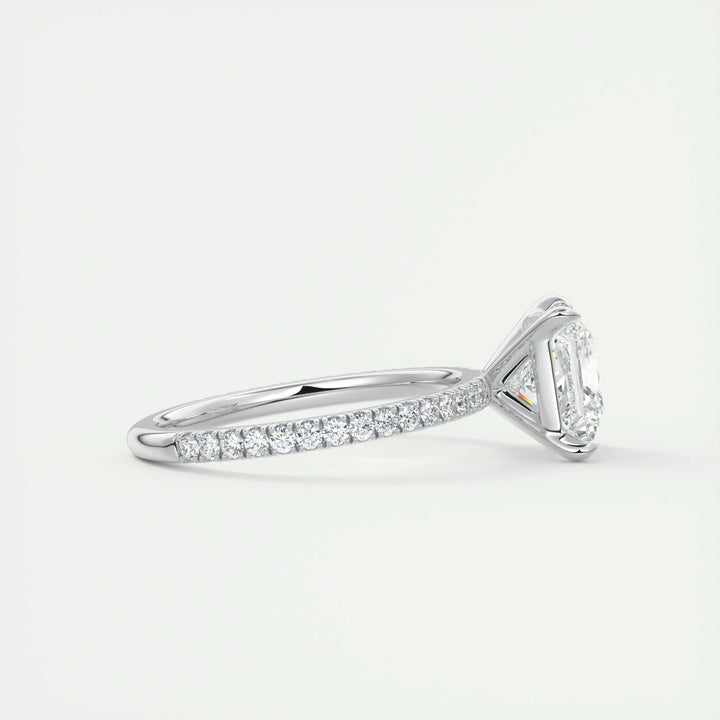 2ct Princess F- VS1 Lab Grown Diamond Pave Engagement Ring