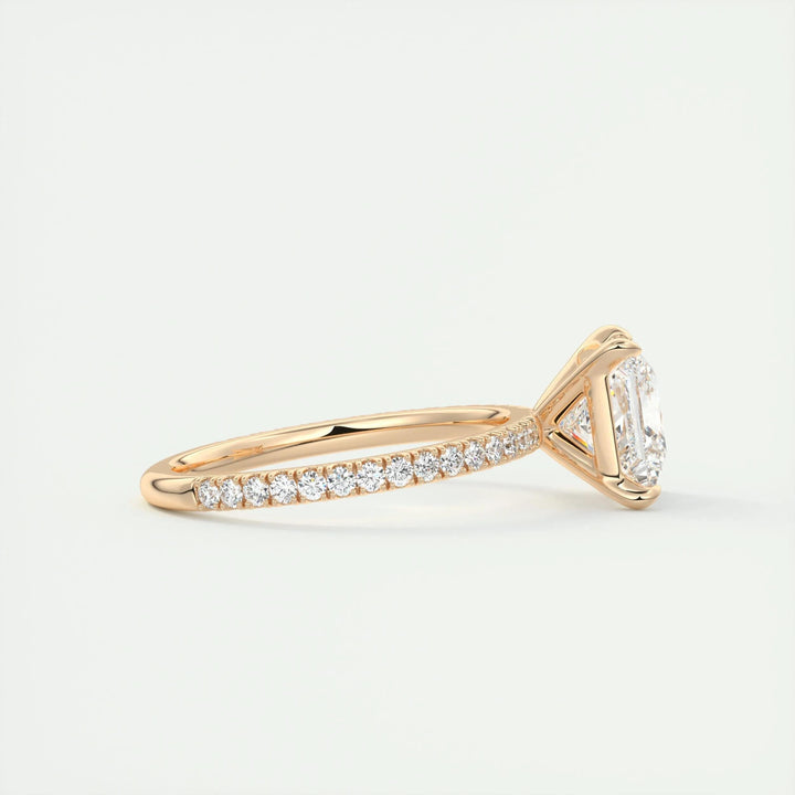 2ct Princess F- VS1 Lab Grown Diamond Pave Engagement Ring