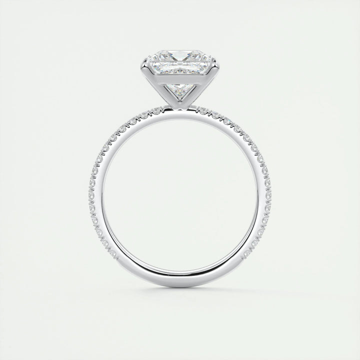 2ct Princess F- VS1 Lab Grown Diamond Pave Engagement Ring