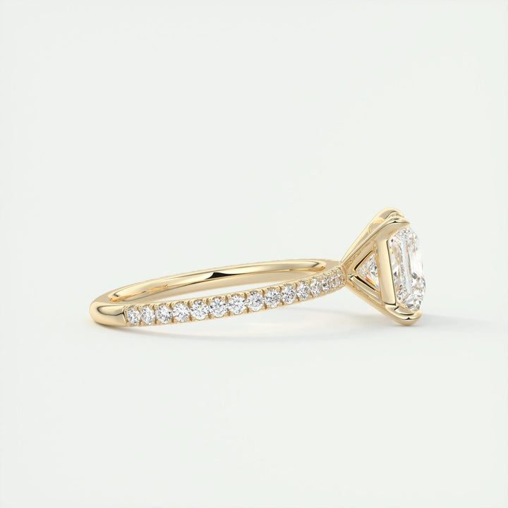 2ct Princess F- VS1 Lab Grown Diamond Pave Engagement Ring