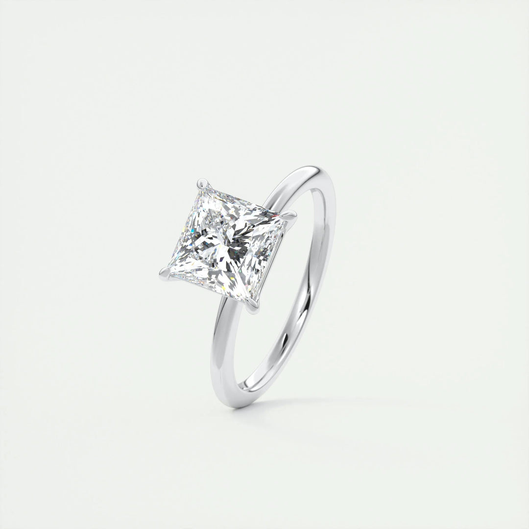 2ct Princess F- VS1 Lag Grown Diamond Solitaire Engagement Ring