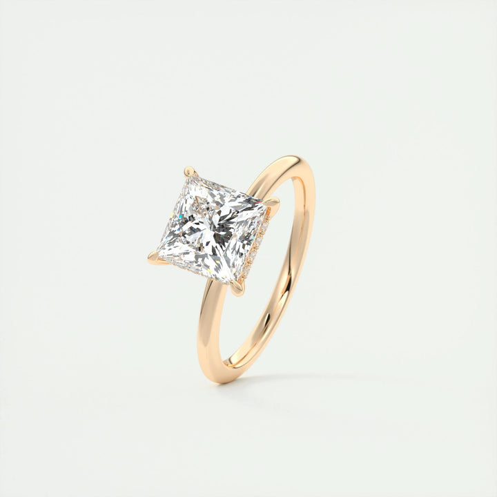 2ct Princess Hidden Halo F- VS1 Lab Grown Diamond Engagement Ring