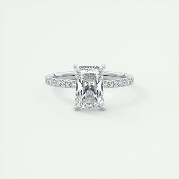 2ct Radiant F- VS1 Lag Grown Diamond Pave Engagement Ring