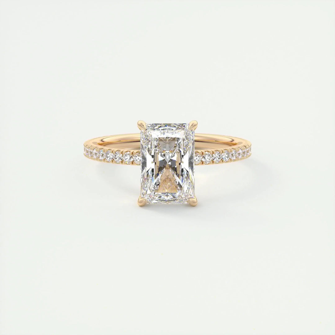 2ct Radiant F- VS1 Lag Grown Diamond Pave Engagement Ring