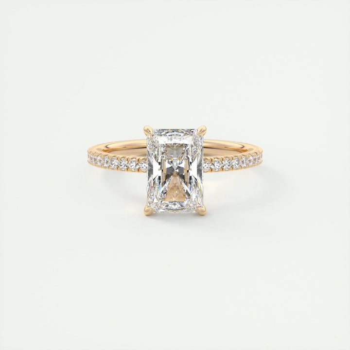 2ct Radiant F- VS1 Lag Grown Diamond Pave Engagement Ring
