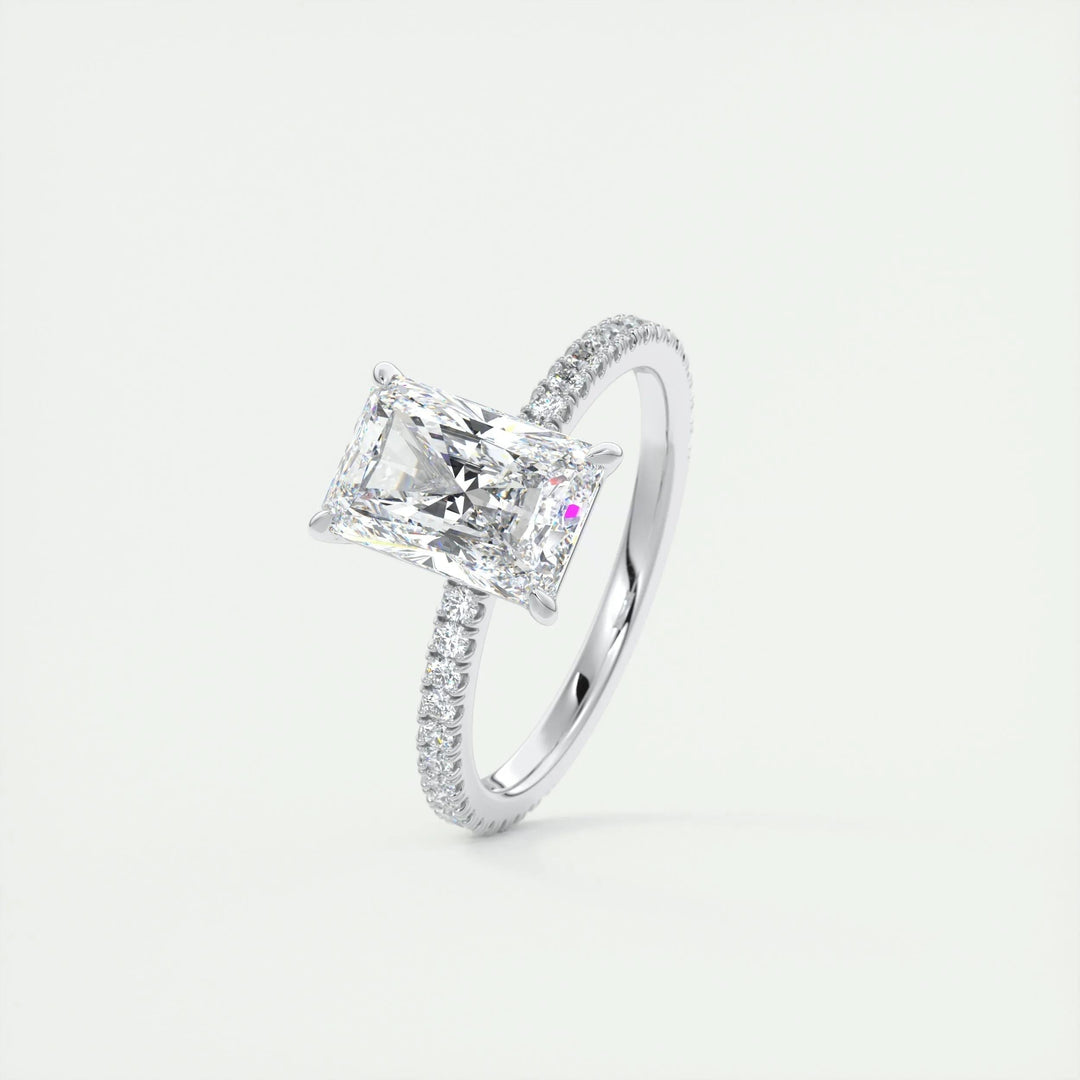 2ct Radiant F- VS1 Lag Grown Diamond Pave Engagement Ring