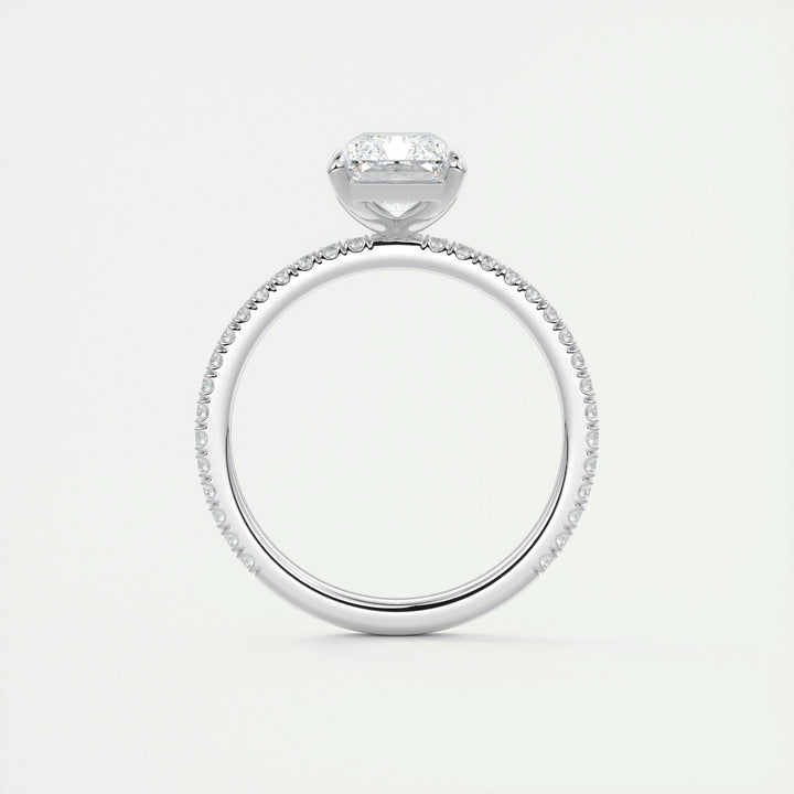 2ct Radiant F- VS1 Lag Grown Diamond Pave Engagement Ring
