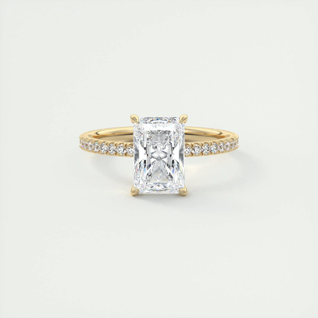 2ct Radiant F- VS1 Lag Grown Diamond Pave Engagement Ring