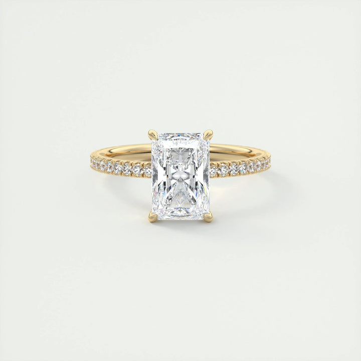 2ct Radiant F- VS1 Lag Grown Diamond Pave Engagement Ring