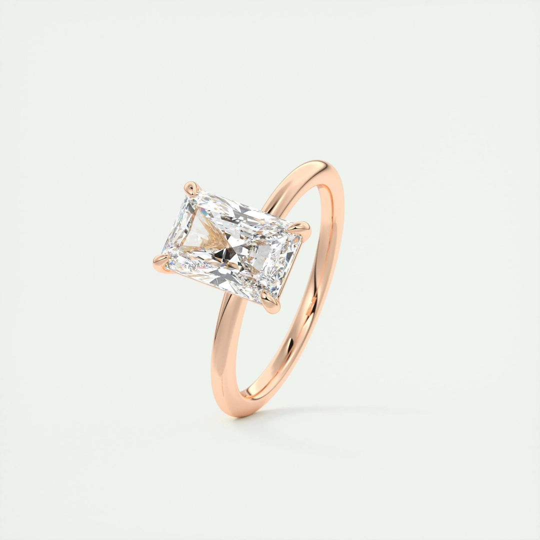 2ct Radiant F- VS1 Lag Grown Diamond Solitaire Engagement Ring