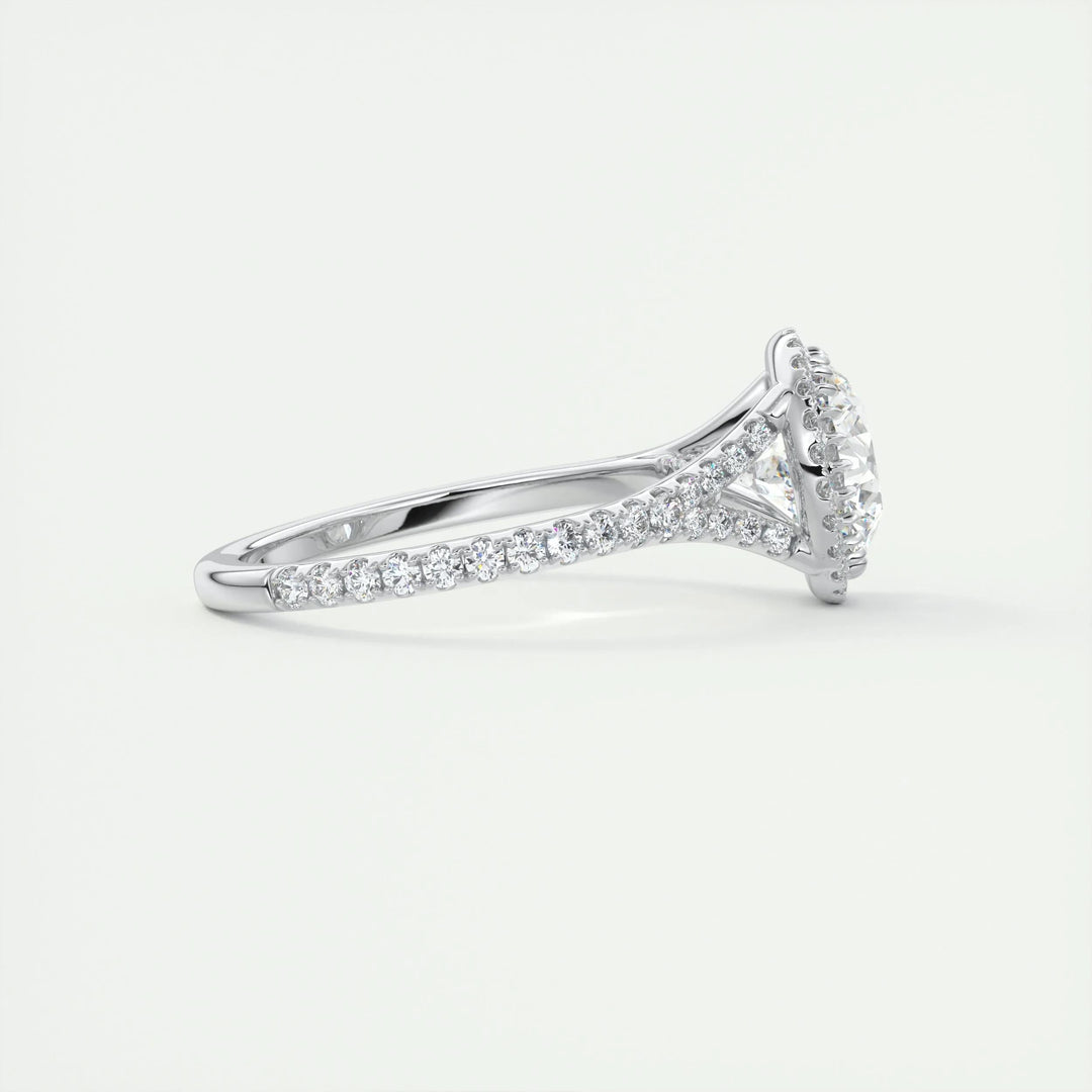 2ct Round Cut Halo F- VS1 Lab Grown Diamond Engagement Ring