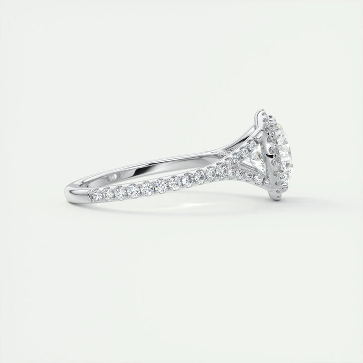 2ct Round Cut Halo F- VS1 Lab Grown Diamond Engagement Ring