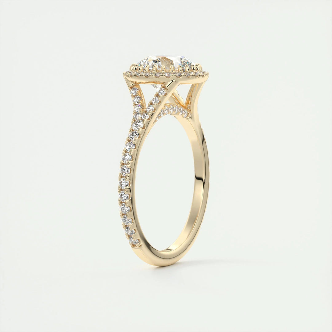2ct Round Cut Halo F- VS1 Lab Grown Diamond Engagement Ring