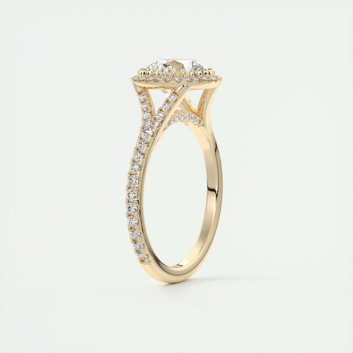 2ct Round Cut Halo F- VS1 Lab Grown Diamond Engagement Ring