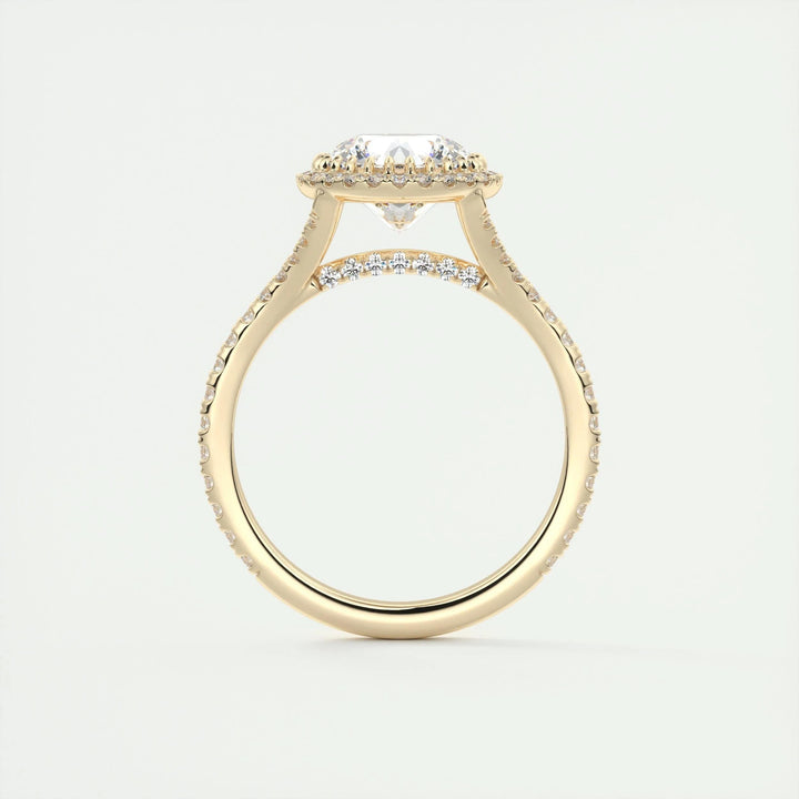 2ct Round Cut Halo F- VS1 Lab Grown Diamond Engagement Ring