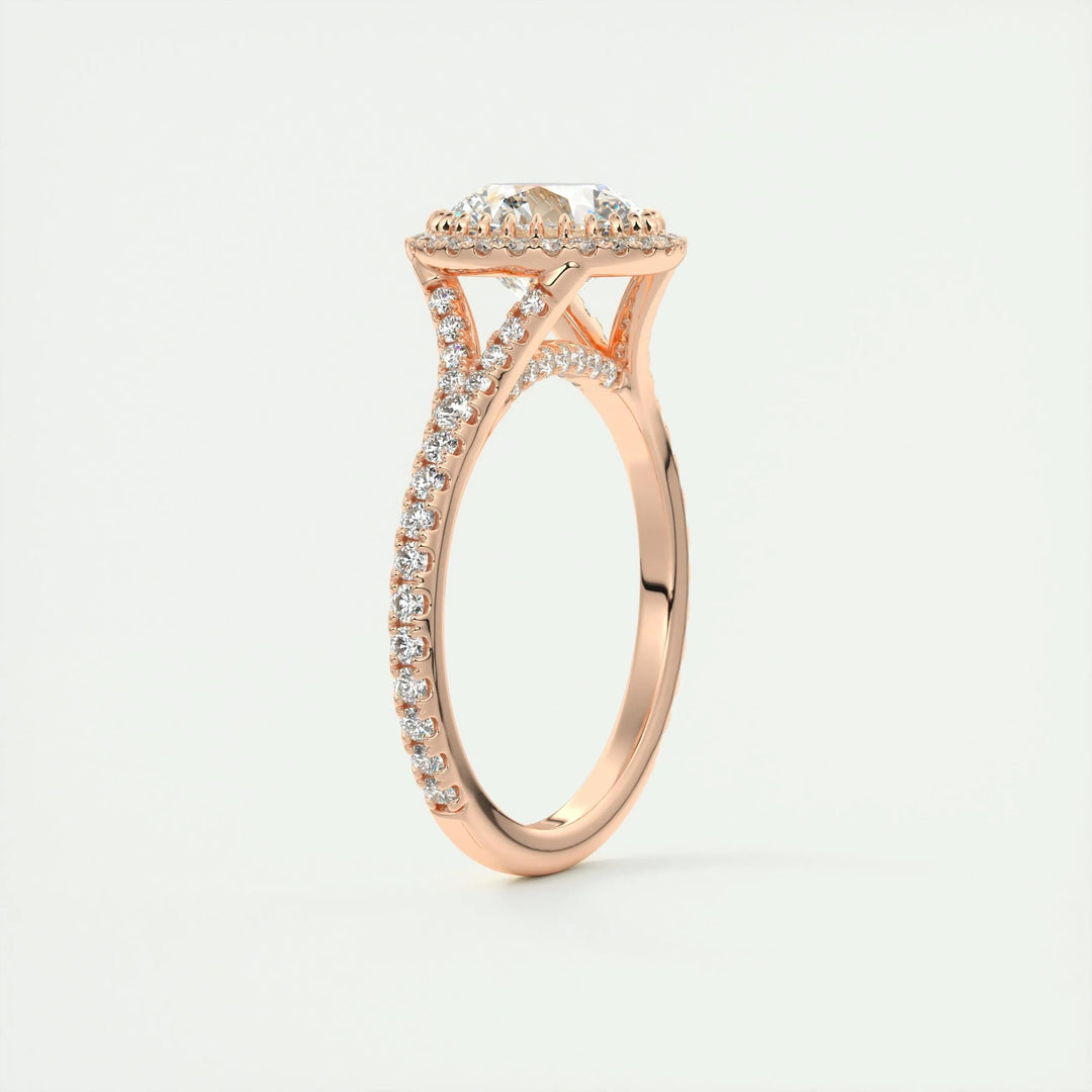 2ct Round Cut Halo F- VS1 Lab Grown Diamond Engagement Ring