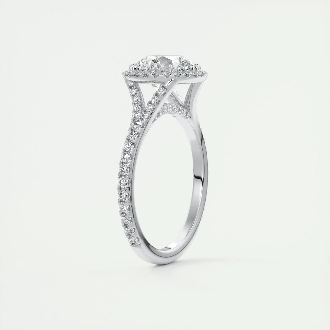 2ct Round Cut Halo F- VS1 Lab Grown Diamond Engagement Ring