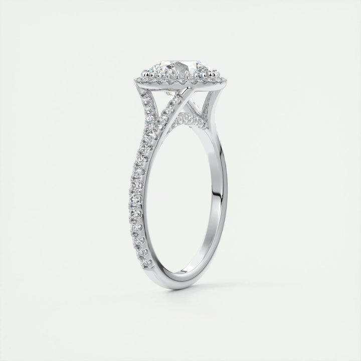 2ct Round Cut Halo F- VS1 Lab Grown Diamond Engagement Ring