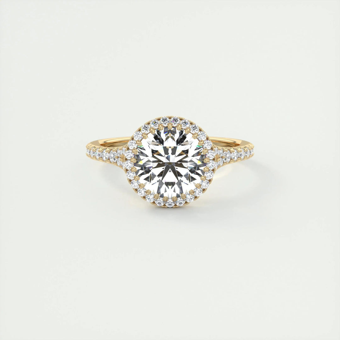 2ct Round Cut Halo F- VS1 Lab Grown Diamond Engagement Ring