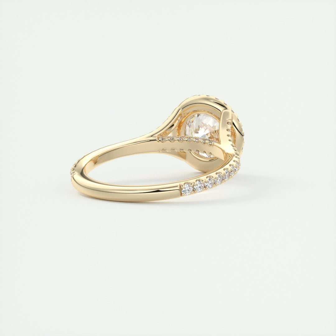 2ct Round Cut Halo F- VS1 Lab Grown Diamond Engagement Ring