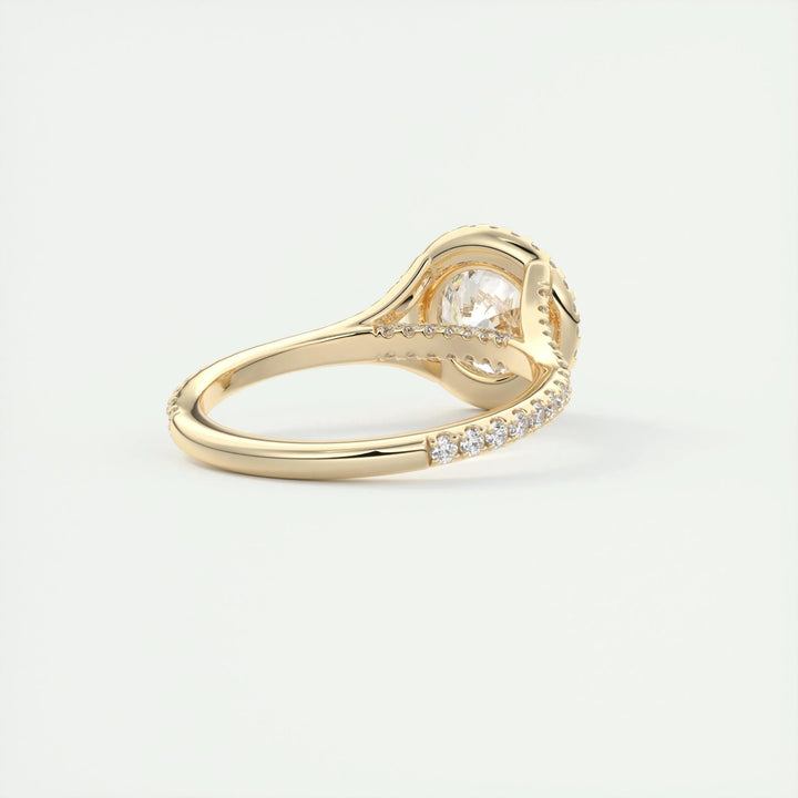 2ct Round Cut Halo F- VS1 Lab Grown Diamond Engagement Ring