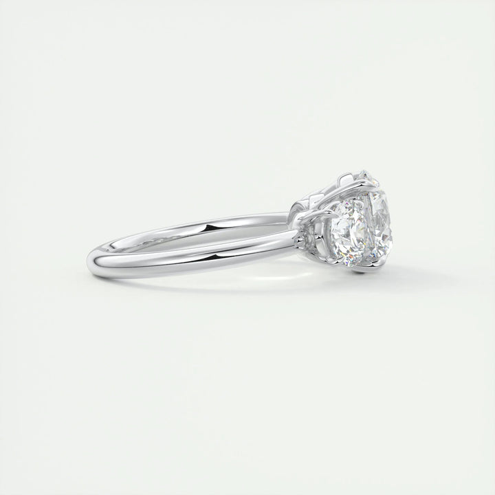 2ct Round Cut Three Stone F- VS1 Diamond Lab Grown Engagement Ring
