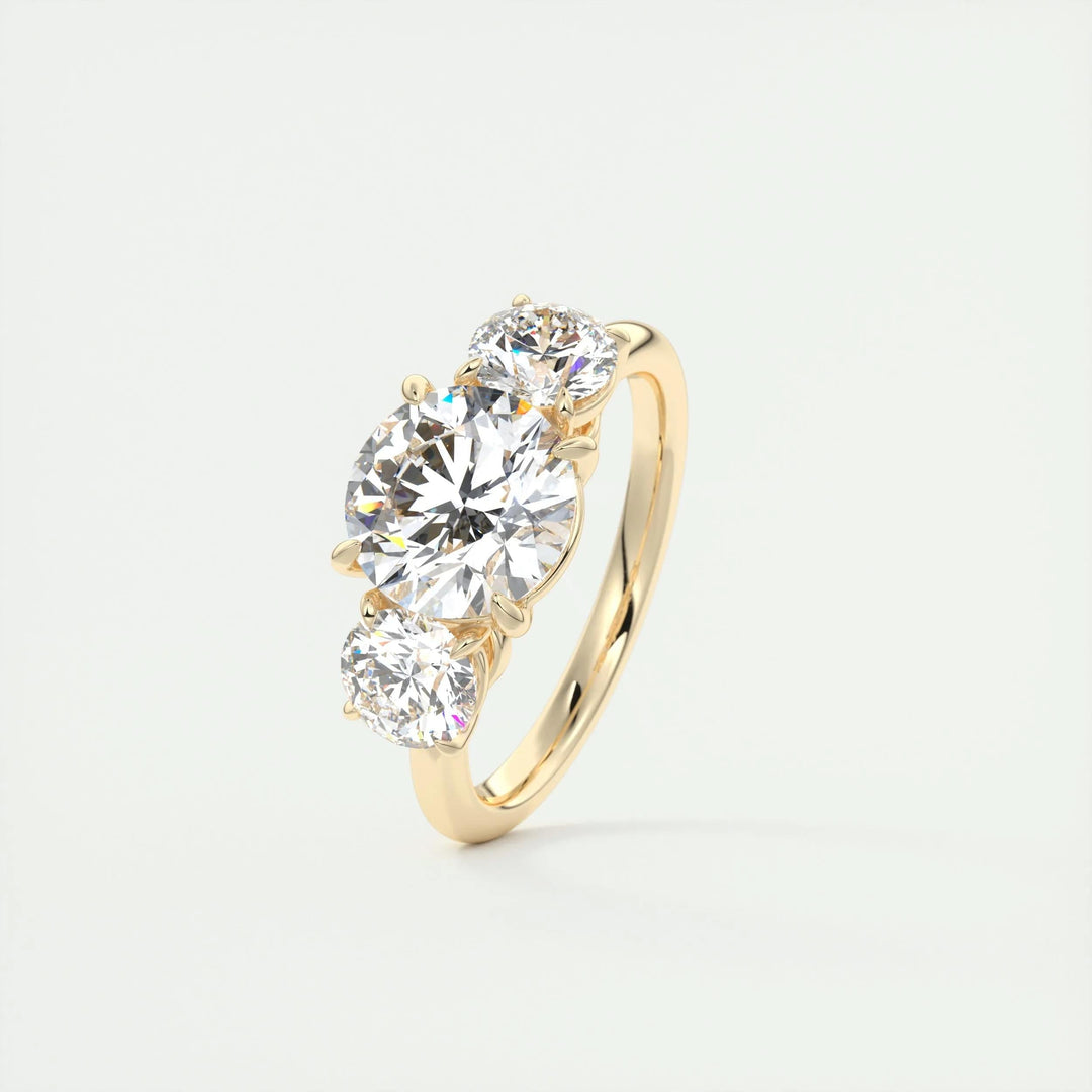 2ct Round Cut Three Stone F- VS1 Diamond Lab Grown Engagement Ring