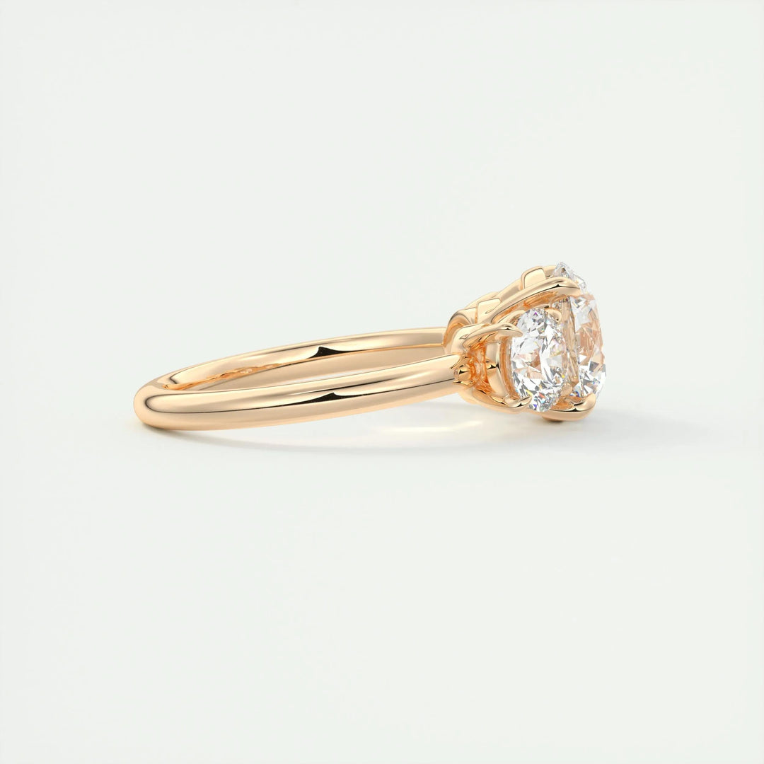 2ct Round Cut Three Stone F- VS1 Diamond Lab Grown Engagement Ring