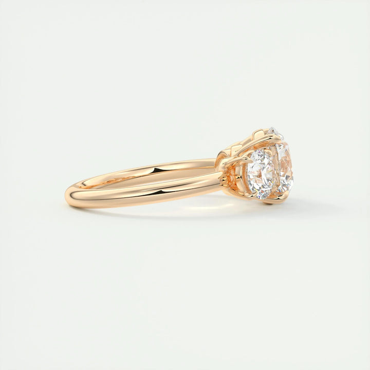 2ct Round Cut Three Stone F- VS1 Diamond Lab Grown Engagement Ring