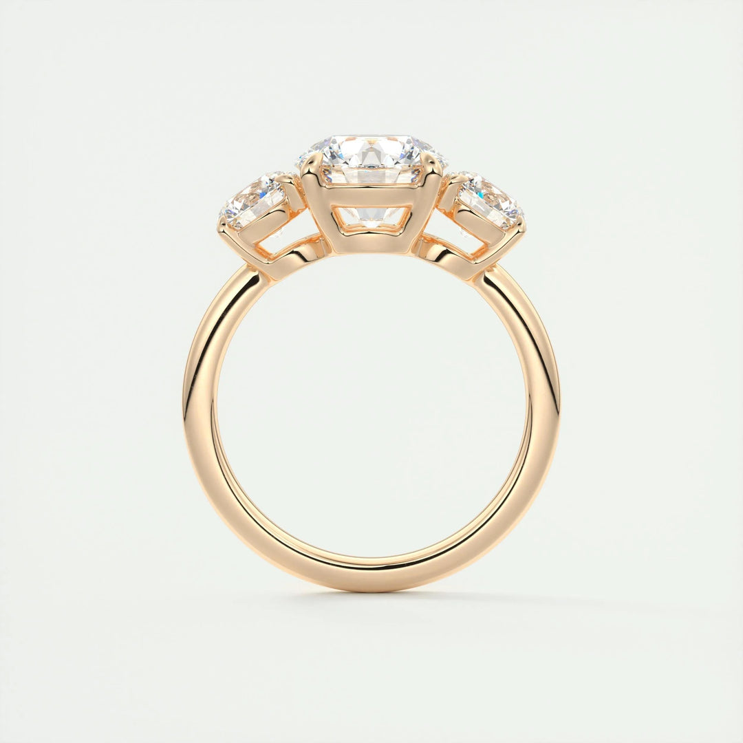 2ct Round Cut Three Stone F- VS1 Diamond Lab Grown Engagement Ring
