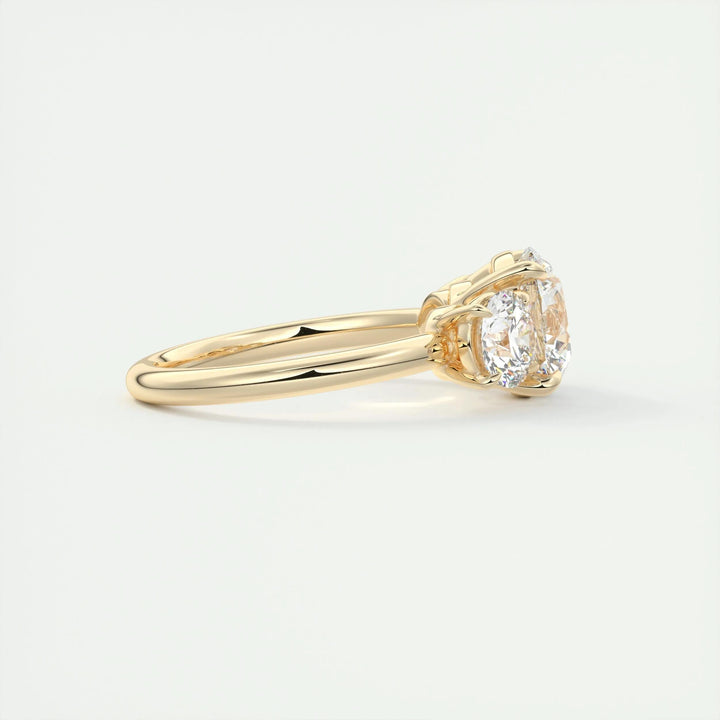 2ct Round Cut Three Stone F- VS1 Diamond Lab Grown Engagement Ring