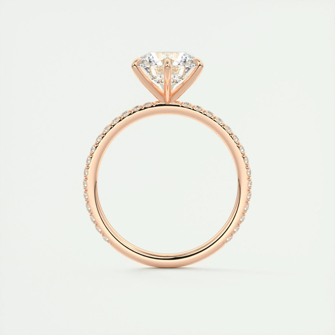 2ct Round F- VS1 Diamond Pave Lag Grown Engagement Ring