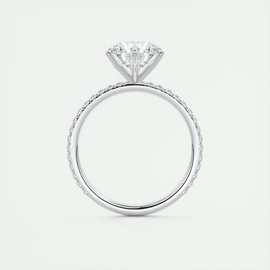 2ct Round F- VS1 Diamond Pave Lag Grown Engagement Ring