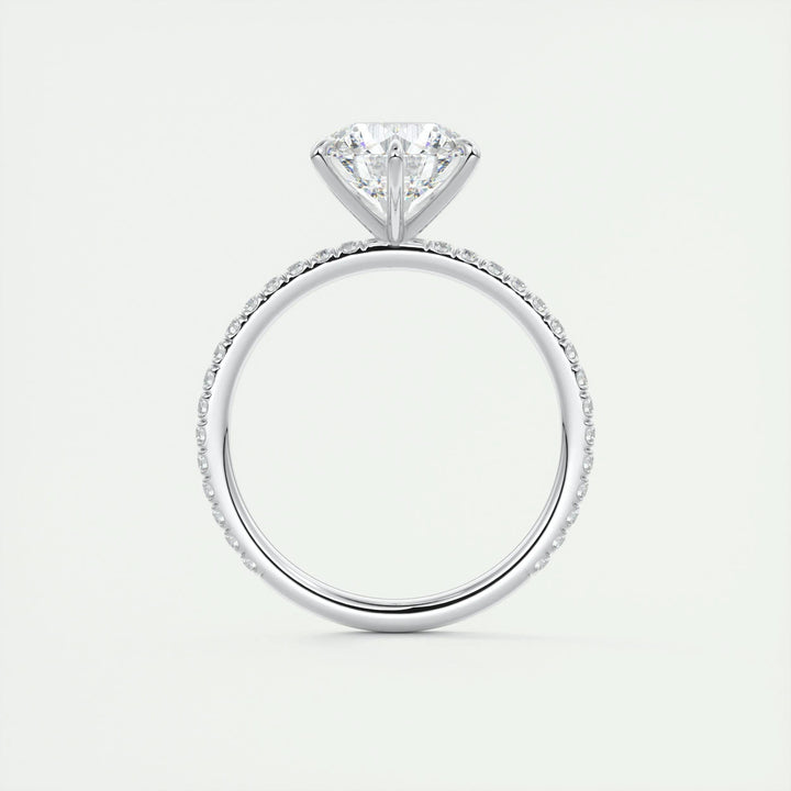 2ct Round F- VS1 Diamond Pave Lag Grown Engagement Ring