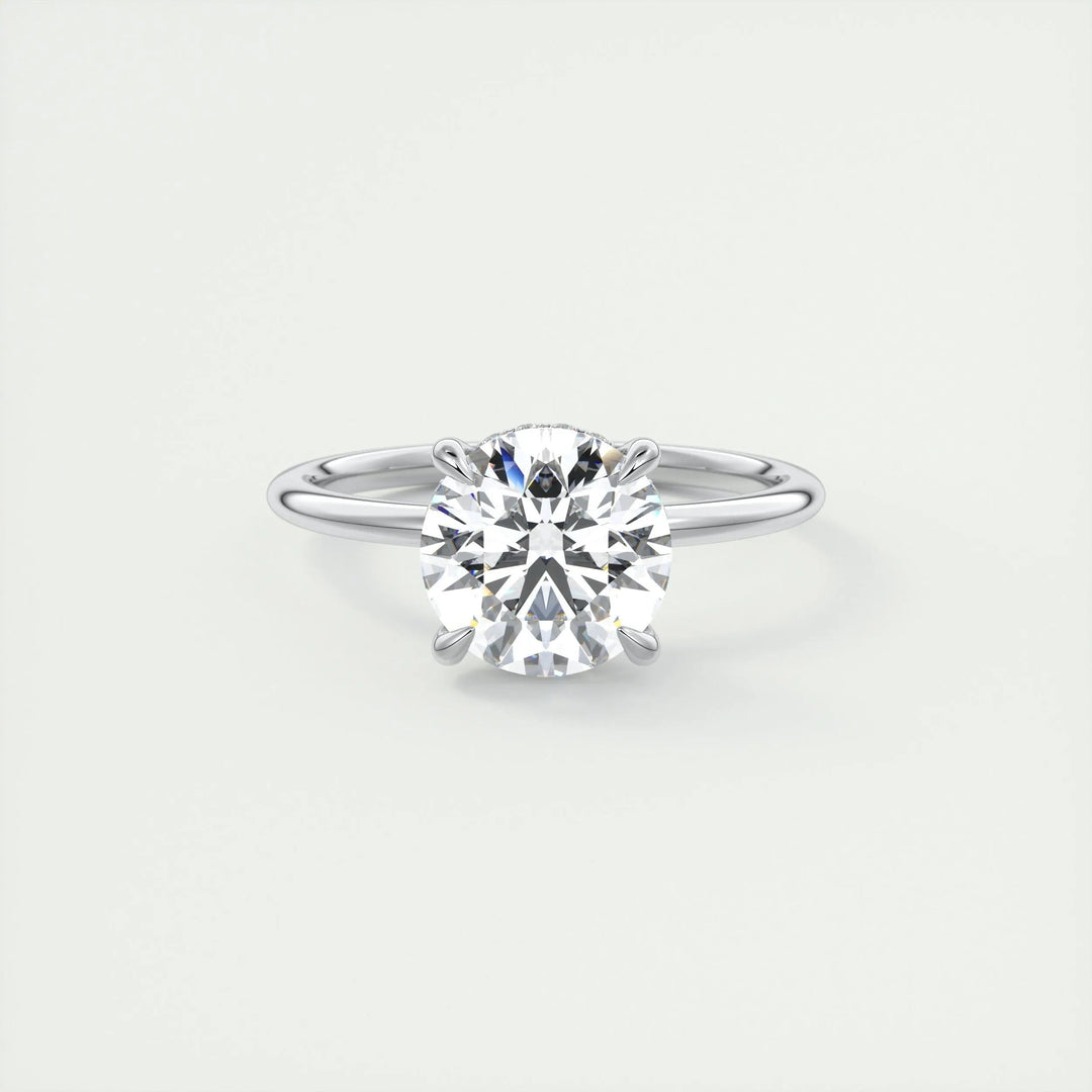 2ct Round F- VS1 Lab Grown Diamond Hidden Halo Engagement Ring