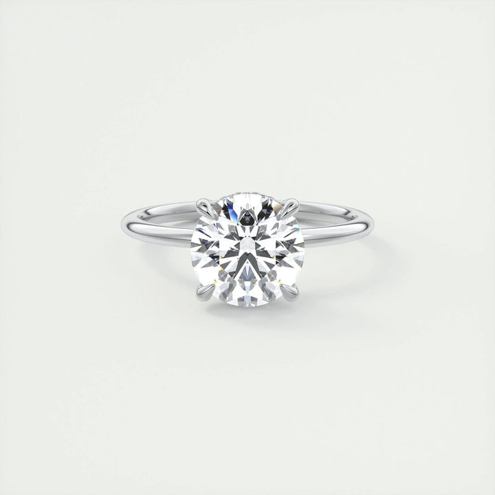 2ct Round F- VS1 Lab Grown Diamond Hidden Halo Engagement Ring