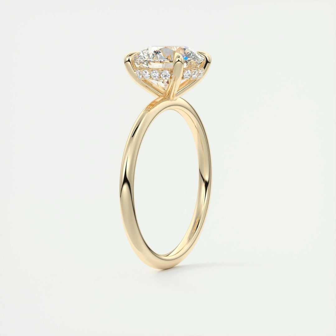 2ct Round F- VS1 Lab Grown Diamond Hidden Halo Engagement Ring