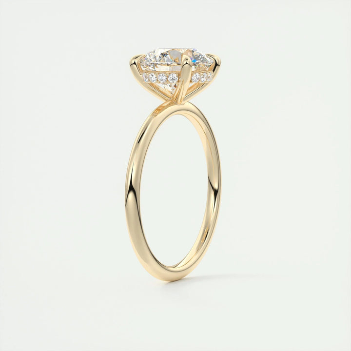 2ct Round F- VS1 Lab Grown Diamond Hidden Halo Engagement Ring
