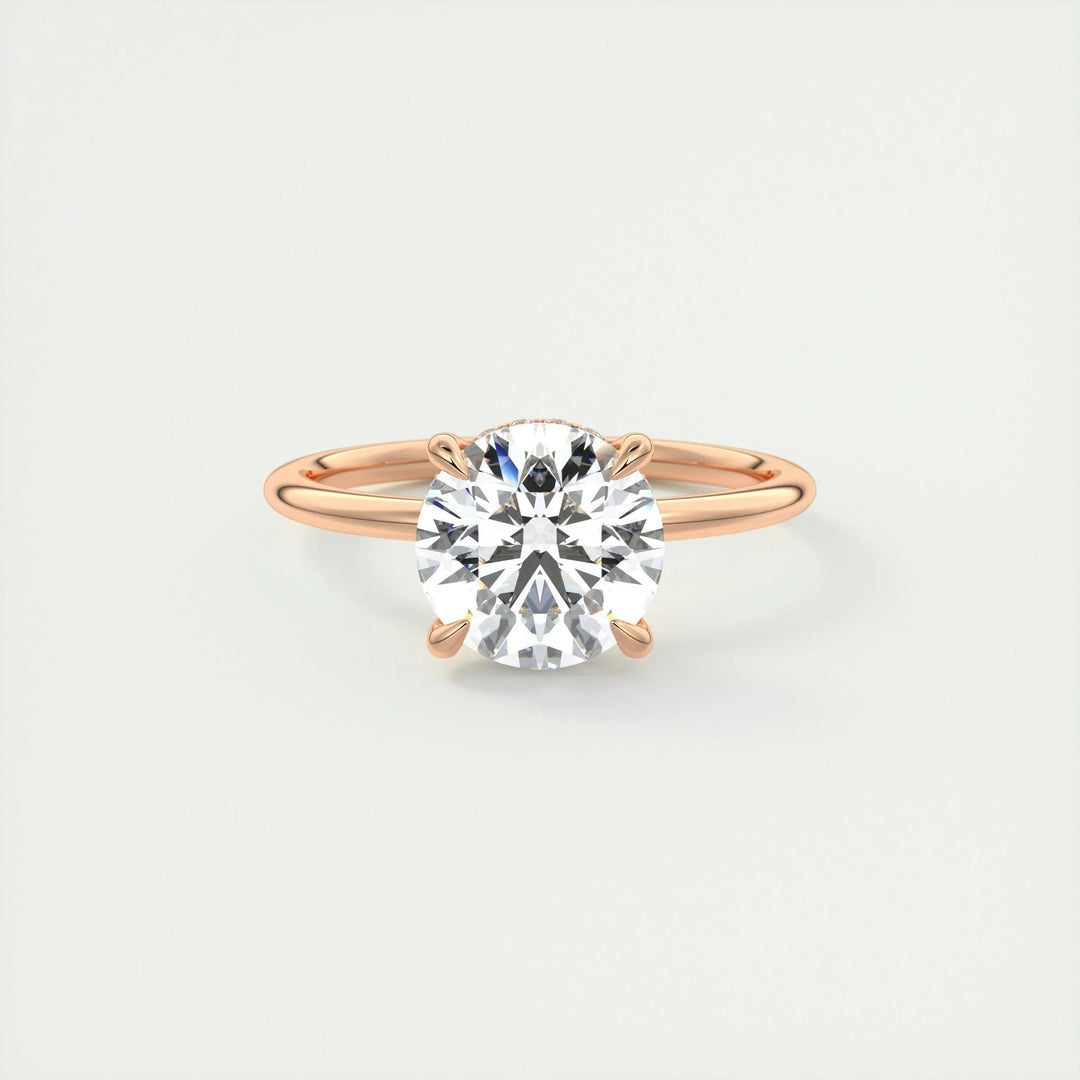 2ct Round F- VS1 Lab Grown Diamond Hidden Halo Engagement Ring