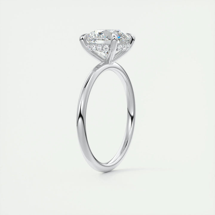 2ct Round F- VS1 Lab Grown Diamond Hidden Halo Engagement Ring