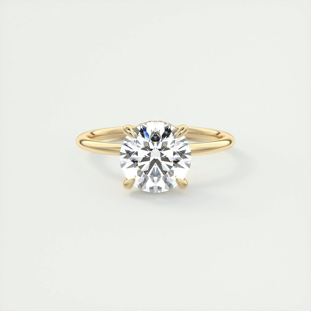 2ct Round F- VS1 Lab Grown Diamond Hidden Halo Engagement Ring