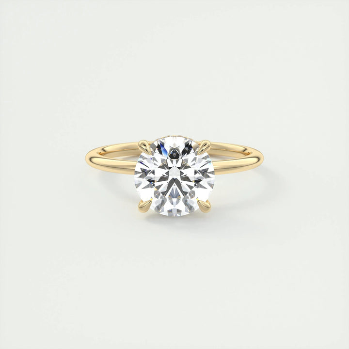2ct Round F- VS1 Lab Grown Diamond Hidden Halo Engagement Ring