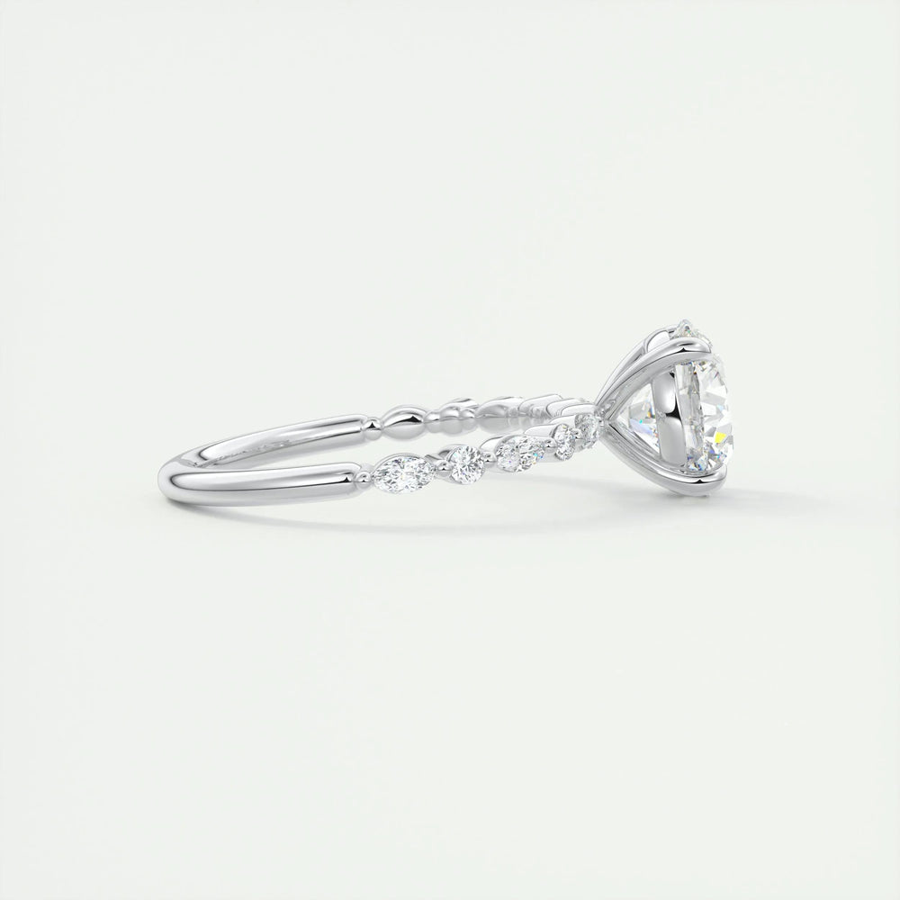 2ct Round F- VS1 Lab Grown Diamond Pave Engagement Ring