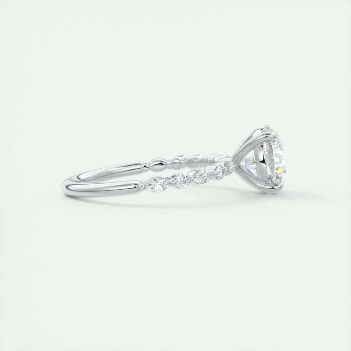 2ct Round F- VS1 Lab Grown Diamond Pave Engagement Ring