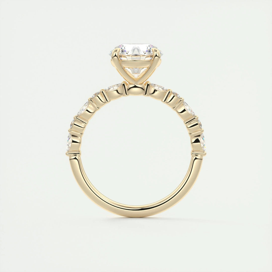 2ct Round F- VS1 Lab Grown Diamond Pave Engagement Ring