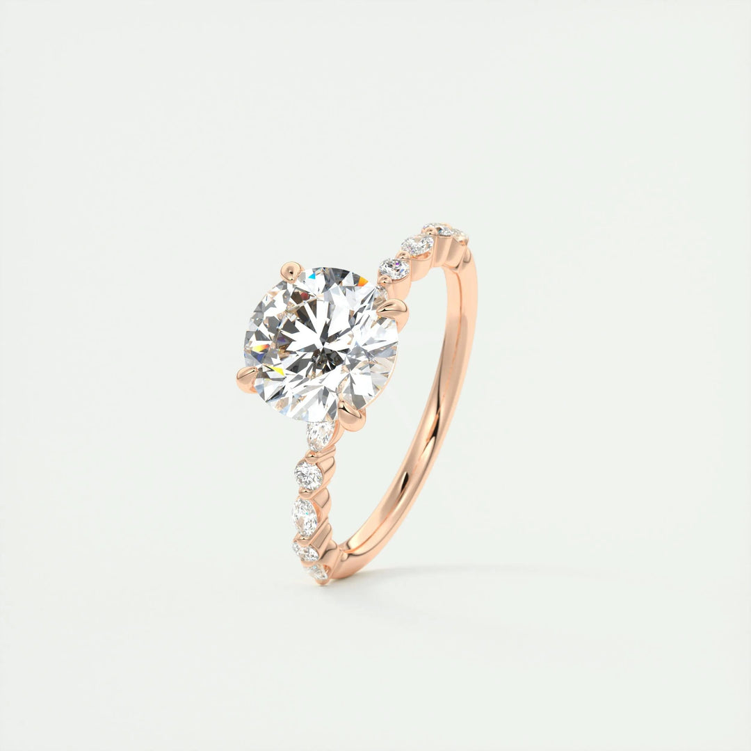 2ct Round F- VS1 Lab Grown Diamond Pave Engagement Ring